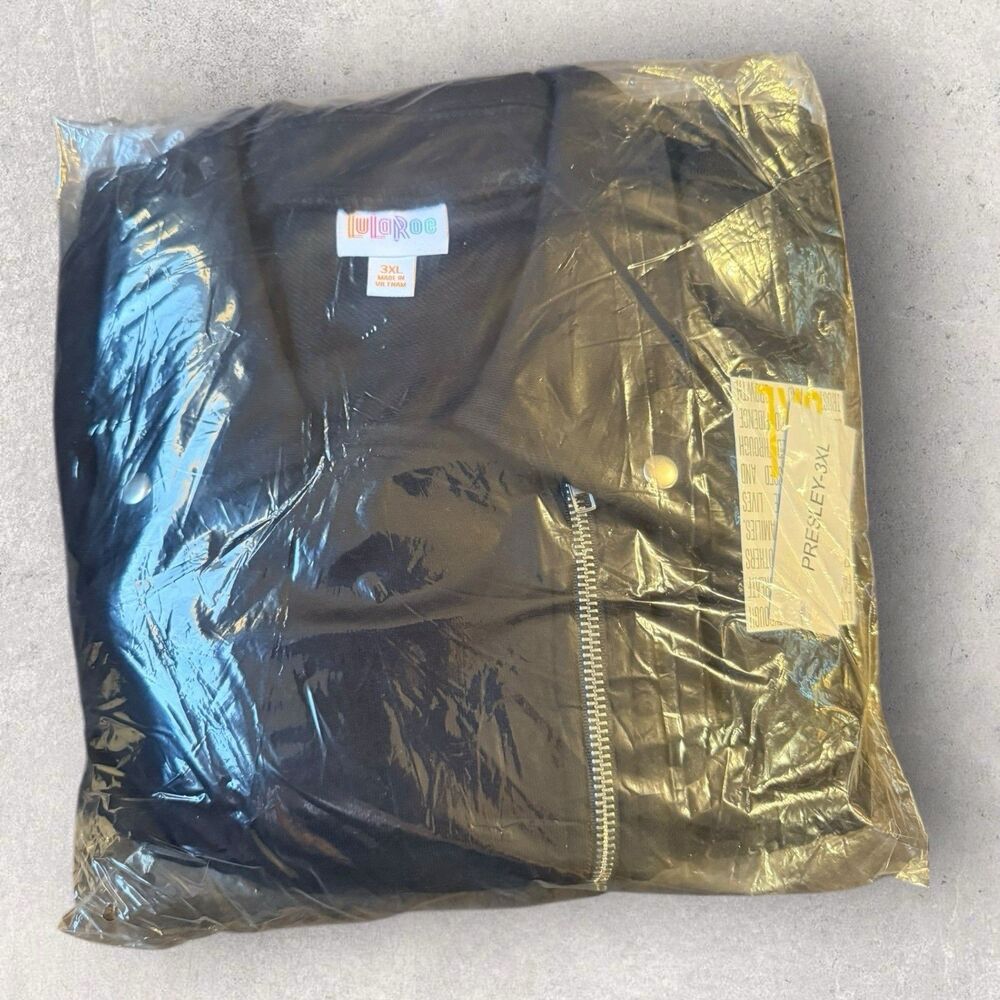 LuLaRoe 3XL Black Presley Moto Jacket nwt htf Unicorn